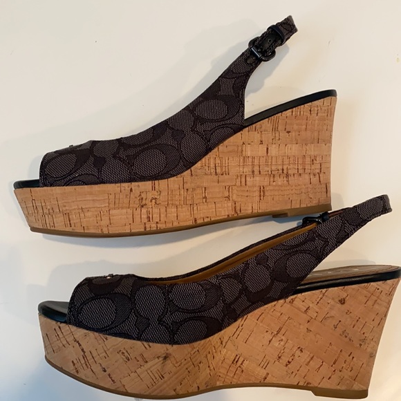 Dark Grey Coach Wedges - Picture 3 of 4